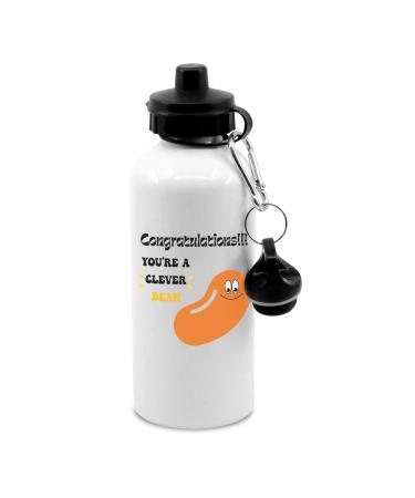 New Spirit Original Congratulations you're a clever bean water bottle with silver clip present gift exam graduation driving