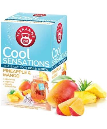 Teekanne Peach & Passion Fruit Cold Brew Tea Infusion Ice Cool Sensations All Natural Real Fruit with Apple Rosehip Hibiscus 18 Teabags - Buy Online on SooperMarket.com