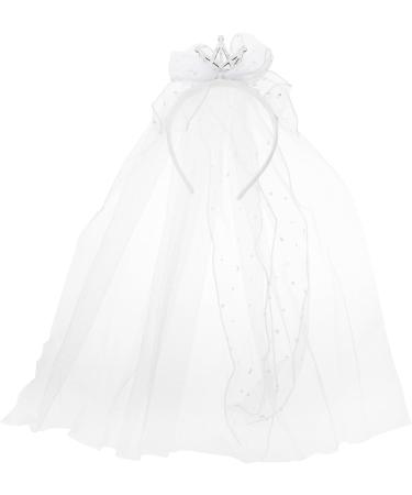 Amosfun Children's White Wedding Veil - Short Bride Veil Hair Accessories for Girls Perfect for Costumes & Photo Props - Buy Online on SooperMarket.com