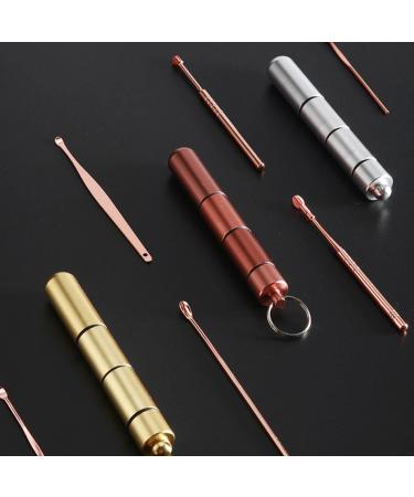 6pcs Stainless Steel Ear Cleaning Swab Kit | Rose Gold Ear Pick Set for Ear Wax Removal | Healeved Headphones Earbuds Cleaner - Buy Online on SooperMarket.com