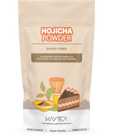 Hojicha Powder by KAYTEA Stone-Ground Houjicha Matcha (Roasted Green Tea) - Vegan (Dairy-Free) - Low Caffeine - 100g Pack (50+ Servings)