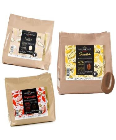Valrhona Bundle White Milk and Dark (3 x 1kg)