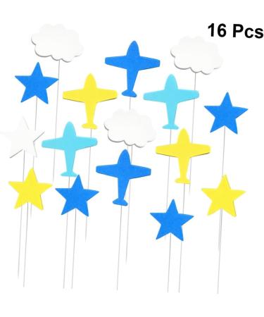OFFSCH 16pcs Wedding Cake Decorations Cake Decorating Supplies Airplane Cupcake Toppers Cloud Cake Decorations Cupcakes Plane Cake Toppers Iron Wire Cake Picks Cloud Cupcake Toppers Flag - Buy Online on SooperMarket.com
