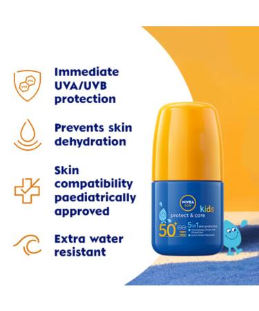 Nivea Sun Kids Caring Roll-On SPF50 50ml | Nivea - Buy Online on SooperMarket.com