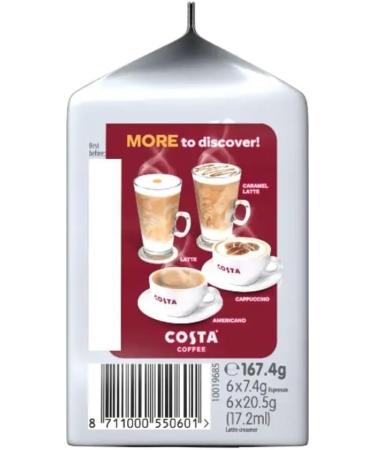 Tassimo Costa Flat White Coffee Pods 12 T-Discs (Pack of 5 Total 30 Drinks) - Buy Online on SooperMarket.com
