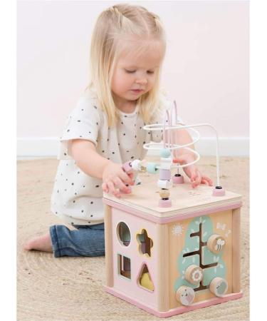 Little Dutch 4427 Wooden Activity Cube - Adventure Pink | Enhance Motor Skills & Fun Playtime for Kids - Buy Online on SooperMarket.com