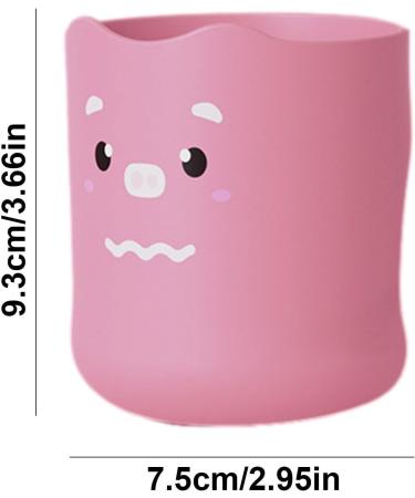 Kids Toothbrush Cup with Handle - 300ml Bathroom Toothbrush Cup Kids Cartoon Unbreakable Toothbrush Cup Adorable Bathroom Accessories for Kids Boys Girls Hixip Little Pink Pig - Buy Online on SooperMarket.com