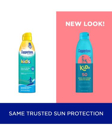 Coppertone Kids SPF 50 Water Resistant Sunscreen Spray, Pack of 2 - Pediatrician Recommended, Broad Spectrum Protection - Buy Online on SooperMarket.com