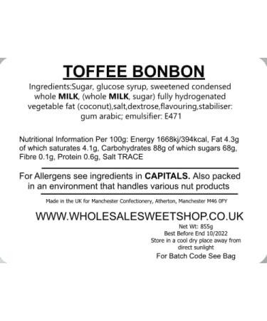 Ellies Jellies Toffee Bonbons 855g Square Tub - Buy Online on SooperMarket.com