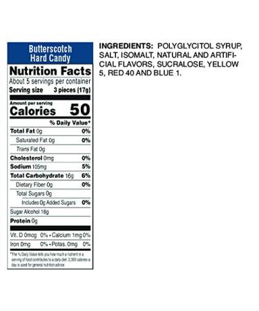 Low Glycemic Butterscotch Hard Candy - Fifty 50, 2.75 oz (78g) - Sugar-Free Delight - Buy Online on SooperMarket.com