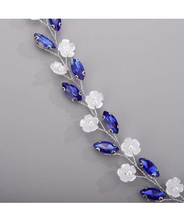 Chargances Blue Crystal Rhinestone Headband - Bridal Prom Hair Accessory for Women & Girls - Buy Online on SooperMarket.com