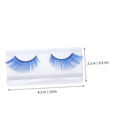 Buy Blue Long Eyelashes - 2 Pairs Halloween Fake Lashes for Stunning Eye Makeup | Perfect for Costumes & Performances - Buy Online on SooperMarket.com