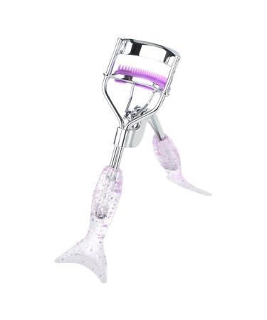 Veeteah Eyelash Curlers for Makeup | Small Fish Tail Shape Eye Curler with Comb Teeth Ergonomic Portable Makeup Supplies Beautiful Eyelash Tools for Girls Women Females Ladies A4 Chrome Plated With Purple Comb Purple Mermaid