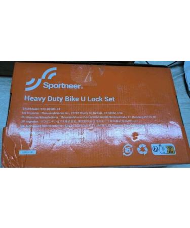 Sportne High-Safety Bicycle Lock - 18mm Anti-Theft Iron Lock with Key & 12mm x 1.8m Steel Cable | Certified Security for Ebikes - Buy Online on SooperMarket.com