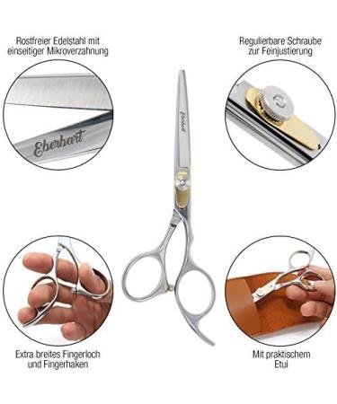 Eberbart Bartscher: Professional Rust-Free Stainless Steel Hair Cutting & Trimming Set with Synthetic Leather Etui & Free Book - Precision Beard & Facial Hair Care 18 cm - Buy Online on SooperMarket.com