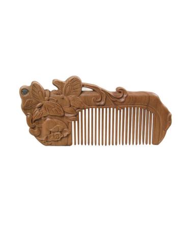 Comb Household Jewelry Hairdressing Retro Engraving Travel Care Portable Comb Natural wooden comb (Color : 2)