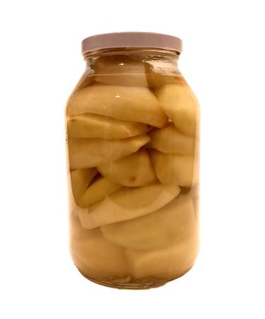 Al Amin Foods RIO LEMPA Green Mango in Brine - 32 oz Glass Jar (906g) - Authentic Salvadoran Mango Tierno en Solmuero - 19 oz Drained Weight - Shop Now! - Buy Online on SooperMarket.com