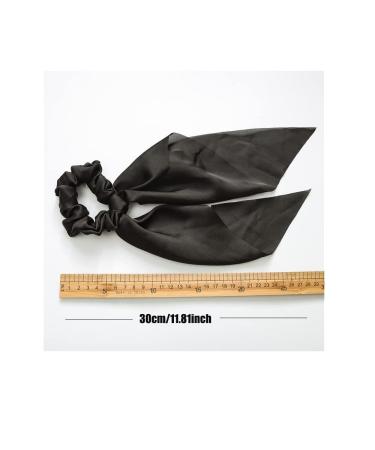 10pcs Silk Hair Scarf Scrunchies with Long Tails - Satin Bow Ponytail Holder for Women - Buy Online on SooperMarket.com