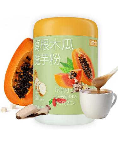 Papaya konjac yam powder Chinese snacks nutritious cereals breakfast healthy vegetable soup ready to eat konjak Congee 500g/can instant nutritious meal substitute powder side dish (1 can)
