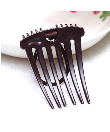 Ponytail Volume Inserts Combs - 4Pcs Fluffy Hair Styling Tool with Elastic Bands (2 Black+2 Coffee) - Buy Online on SooperMarket.com