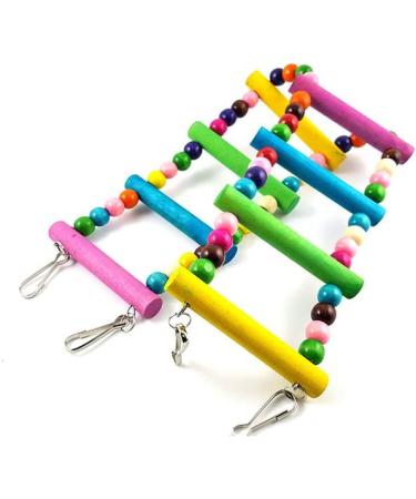 Ladder Bird Toys for Parrots and Small Pets - Wooden Cage Swing & Perch Trainning Toy with 10 Ladders - Buy Online on SooperMarket.com