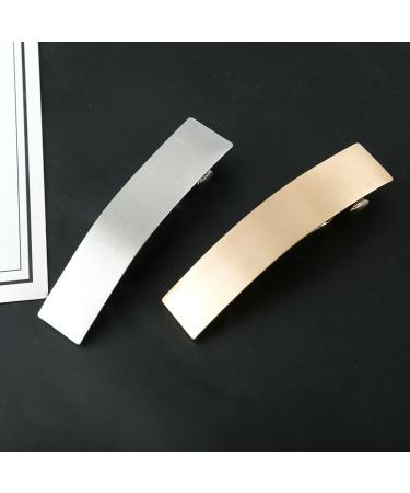 Prosy Vintage Small Rectangular Hairpin Metal Geometry Smooth Hair Barrettes Hair Clasp Hair Accessories Hair Clips for Women and Girls (Gold) - Buy Online on SooperMarket.com