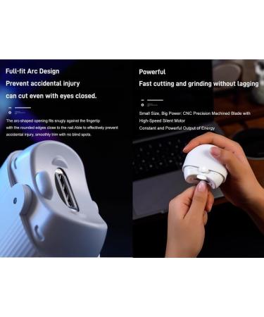 Electric Automatic Nail Clipper Nail Trimmer Electric Rechargeable Nail Cutter File with Light and Nail Scraps Storage fof Kids Seniors Adult /965 White - Buy Online on SooperMarket.com