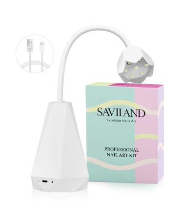 Saviland Portable Nail Lamp - 21W Gel X Lamp, Mini U V Light for Gel Nails, Nail Dryer for Gel Nail Polish, Nail Tips and Glue Gel Kit, Quick Dry Nail Art Curing Lamp for Nail Salon Home DIY Manicure