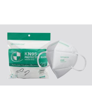 POWECOM KN95 Face Mask 10-Pack - 95% Filtration, Comfortable Ear Loops, Lightweight Design - Buy Online on SooperMarket.com