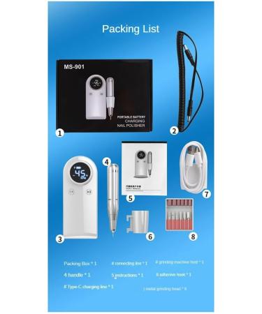 Dawafit Electric Nail Drill for Acrylic Gel Nails Manicure Pedicure Polishing Shape Tools for Use Salon C - Buy Online on SooperMarket.com