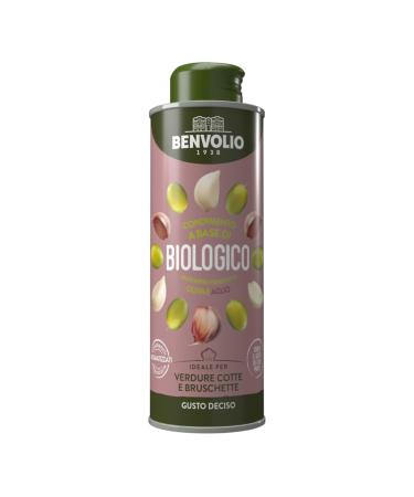 Benvolio 1938 Italian organic olive oil extra virgin with garlic taste 250 ml |For pizza bruschetta - cold -pressed - rich in vitamin E - immune function against oxidative stress - garlic