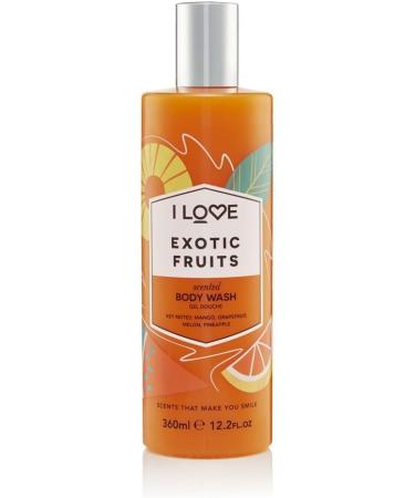 I Love Exotic Fruits Scented Body Wash Rich & Creamy Foam Which Contains Natural Fruit Extracts Includes Pro Vitamin B5 For Moisturised & Silky Smooth Skin CrueltyFree & VeganFriendly 350ml - Buy Online on SooperMarket.com