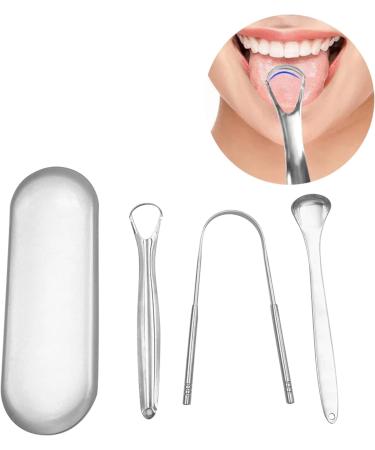 Stainless Steel Tongue Scraper Set - Safe & Easy Tongue Cleaner for Bad Breath Relief | International Shipping - Buy Online on SooperMarket.com