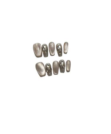Exotic Diamond Jumping Nail Dressing with Champagne Cat Eyes (Size : S)