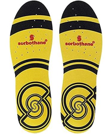 Sorbothane Double-Stitched Insoles - Yellow EU 44-45 (UK 10) | Premium Comfort for All-Day Support - International Shipping Available - Buy Online on SooperMarket.com