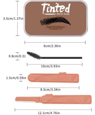 Eyebrow Soap Kit Long Lasting Eyebrow Shaping Wax with Brow Trimmer Brush Brown - Buy Online on SooperMarket.com