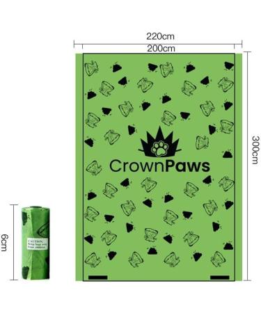 Crown Paws 540 Biodegradable Dog Poo Bags - 36 Rolls | Adjustable Dispenser | Leak Proof & Lavender Scented - Buy Online on SooperMarket.com