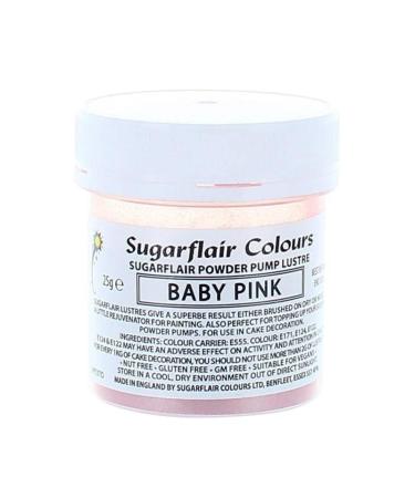 Sugarflair Colours Edible Power Pump Lustre - Baby Pink - Food Colouring Powder Edible Colour Dust Brush On Spray or Add Rejuvenator to Create Eye-Catching Paint Effect - 25g