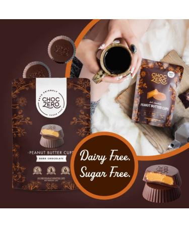 ChocZero Sugar Free Dark Chocolate Peanut Butter Cups - Keto Friendly 2 Pack (2 Bags) - Buy Online on SooperMarket.com