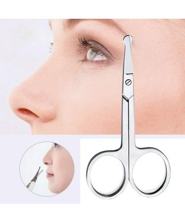 Nuosen 2 Pcs Stainless Steel Facial Hair Scissors Set for Men and Women - Nose, Beard, Moustache, Eyelash, and Eyebrow Trimmer - Buy Online on SooperMarket.com