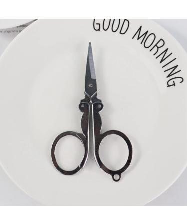 Buy Foldable Stainless Steel Eyebrow Scissors & Nose Hair Trimmer - Perfect Beauty Tool for Beard Mustache & Eyelash Care | International Shipping - Buy Online on SooperMarket.com