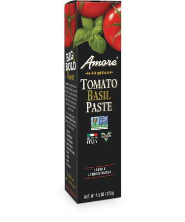 Amore Basil Tomato Paste, 4.5 Ounce Tube Tomato Basil 4.5 Ounce (Pack of 1)