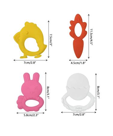 Anditoy Silicone 4 Pack Easter Teething Toys for 3-12 Months Baby Toddlers - My First Easter Teether - Easter Basket Stuffers Gifts - Buy Online on SooperMarket.com