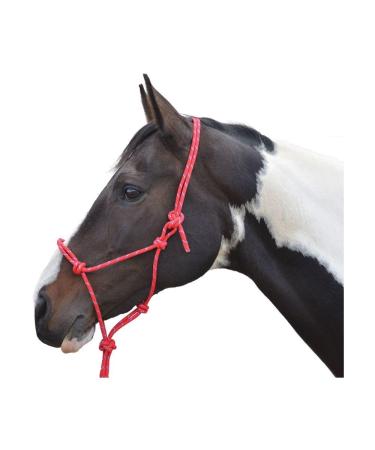 Hi-Viz Reflective Rope Headcollar with Lead Rope Se Fully Adjustable (Shetland Red) Shetland Red