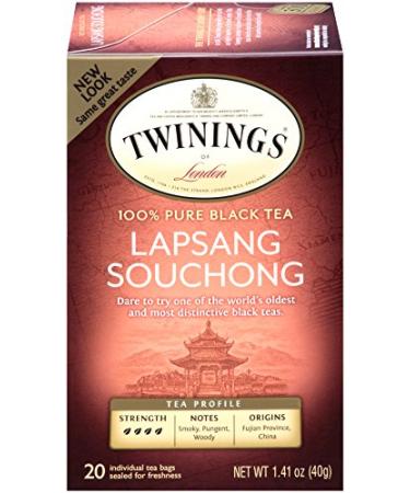 Twinings 100% Pure Black Tea Lapsan Souchong 20 Tea Bags 1.41 oz (40 g) Each
