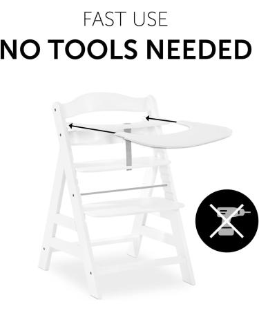 Hauck Alpha+ Click Tray White - Easy-to-Clean Large Highchair Tray - Buy Online on SooperMarket.com