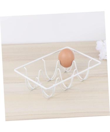 Mikikit 2pcs Refrigerator Egg Holder Egg Tray for Refrigerator Ornament Container Metal Iron Egg Stackable Whitex2pcs 12*8CMx2pcs - Buy Online on SooperMarket.com