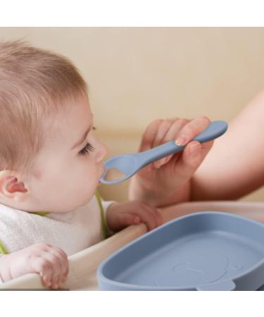 Qshare Suction Baby Plate and Bowl Set with Fork Spoon - BPA Free Silicone Feeding Set for Babies and Toddlers - Buy Online on SooperMarket.com