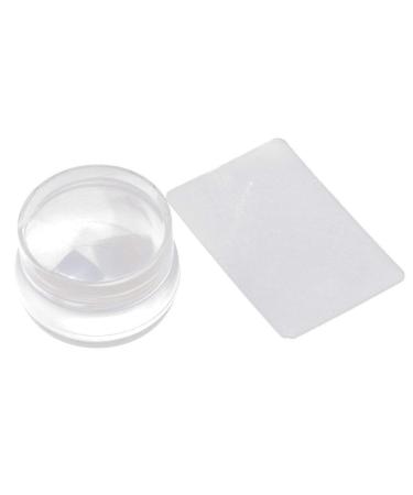 Tossens clear jelly nail art stamper and scratch transparent silicone nail art stamping template with cap manicure nail care tool 1set