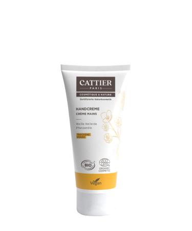 Cattier hand cream with white healing clay for dry hands vegan natural cosmetics 75 ml (1 pack)